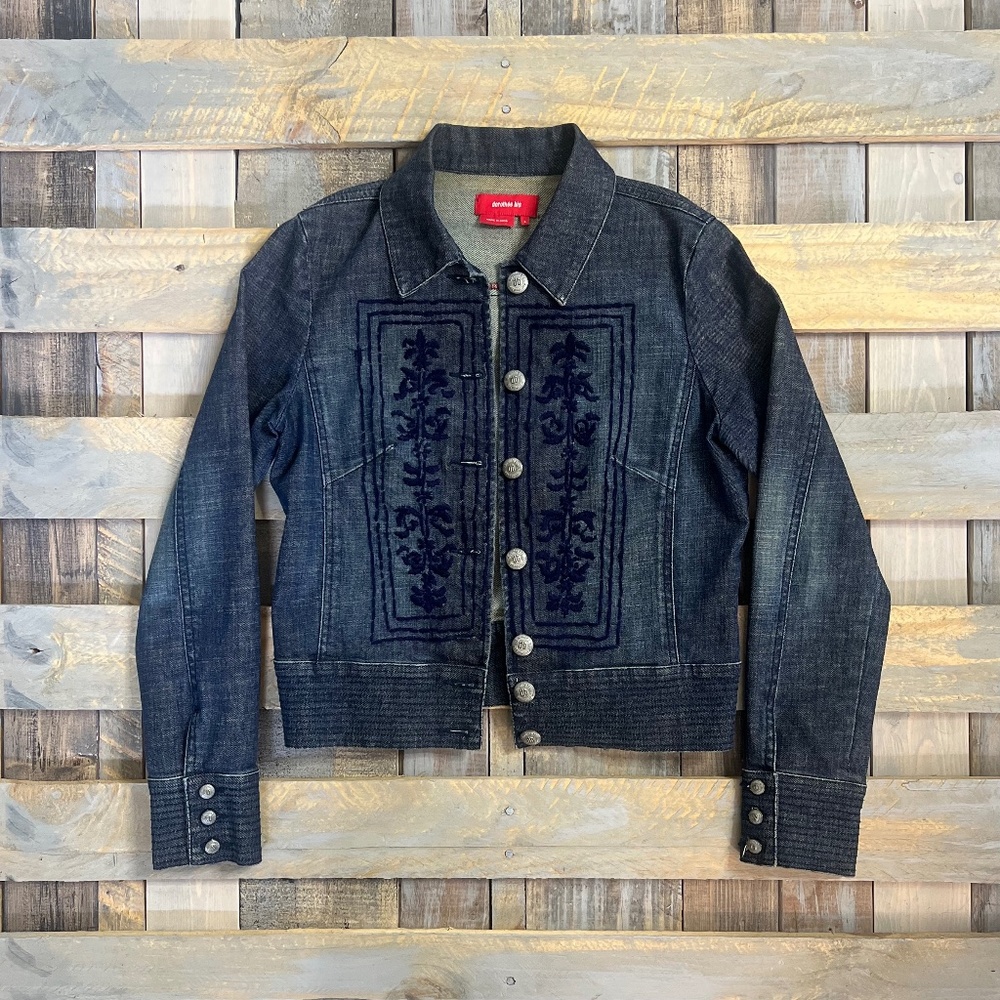 Unique [dorothée bis] Designer Embroidered Denim Blue Jean Jacket | Small · 6